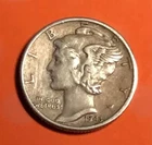 1943 -D   MERCURY DIME, 90% SILVE