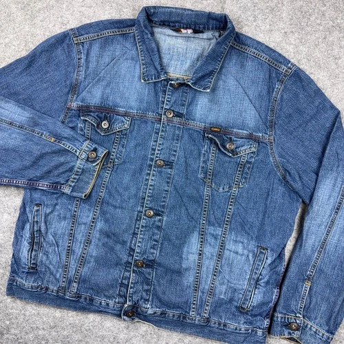 Polo Jeans Co Ralph Lauren Jacket Mens XL Blue Basic Jean Cotton Denim Trucker - product listing photo