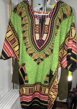 True Rock Dashiki Tunic One Size Cotton Blend Multi-Color MPN AFRICA-361