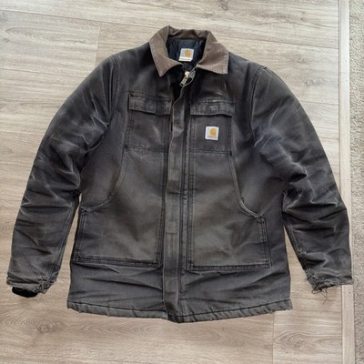 Vintage Y2K faded black Carhartt thrashed c26 Work style jacket Original Owner
