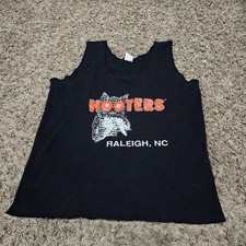 Vintage Hooters USA Made 90s Delightfully Tacky Yet Unrefined Black Tank Top Med