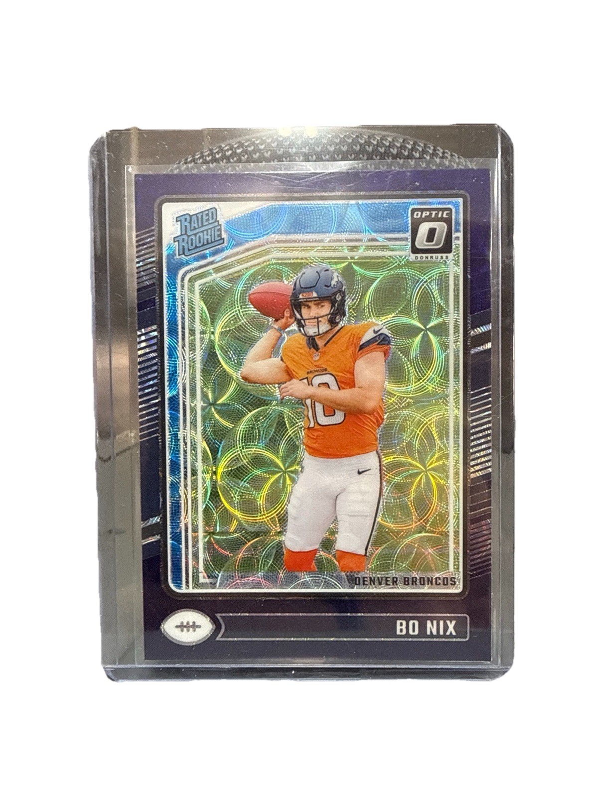 {B11} 2024 Panini Donruss Optic Rated Rookie Bo Nix #209 Purple Scope Prizm (RC)