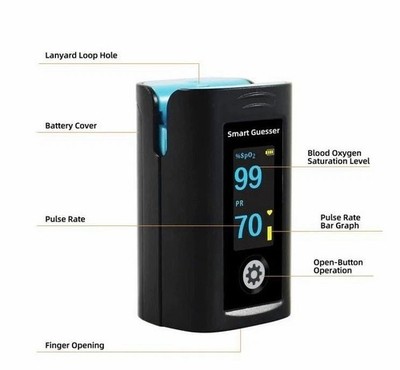 Finger Tip Pulse Oximeter SpO2 Blood Oxygen Saturation Heart Rate Monitor