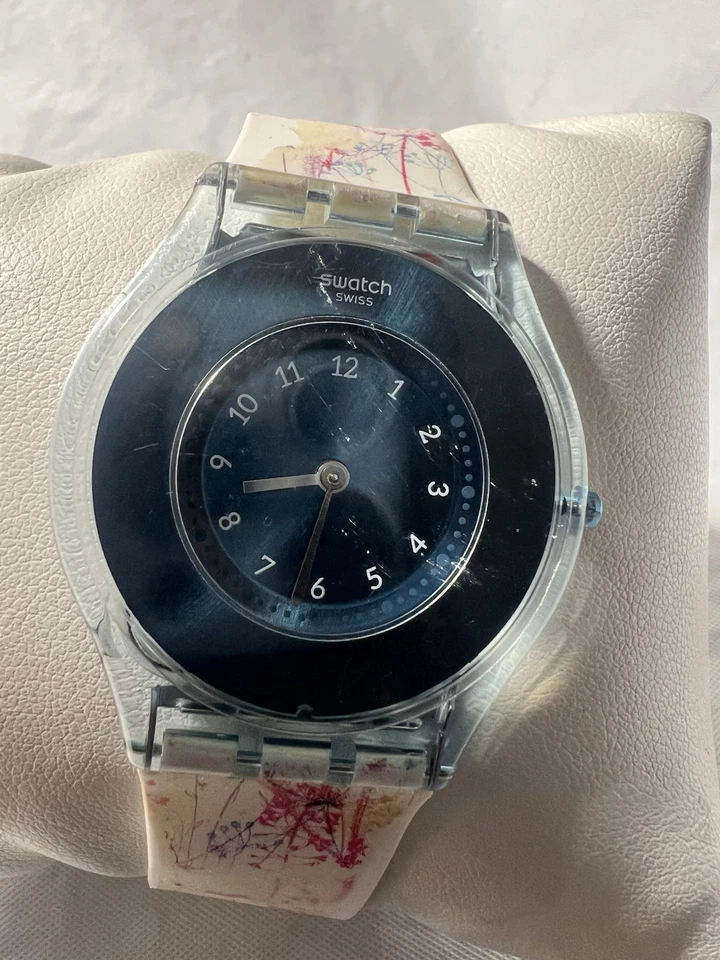 Swatch SKIN Dive-LN (SFS103) esfera azul, banda clásica, 2 mm de grosor, WR30M señora Foto 3 de 4