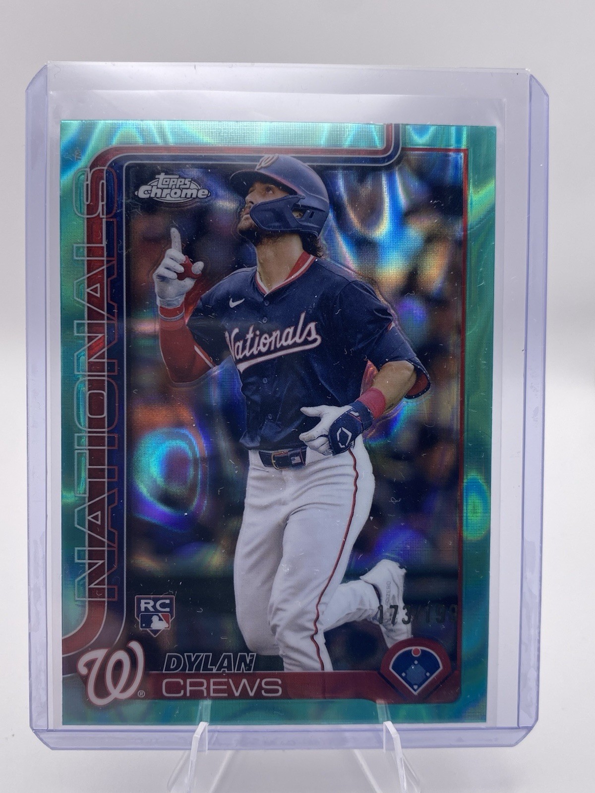 2025 Topps Chrome - Dylan Crews #146 Aqua Lava Refractor /199 (RC)