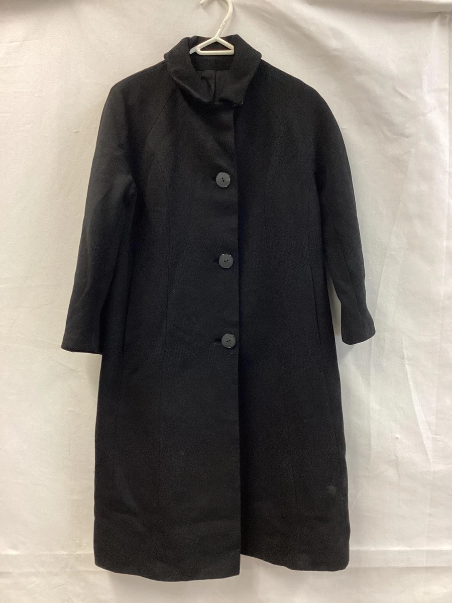 1960s forstmann wool coat - Gem Forstmann 1960年代 ブラック ロング 