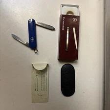 Victorinox Swiss Army Knife 58mm Escort AOC Ad on Back,Beautiful Deep Blue Color