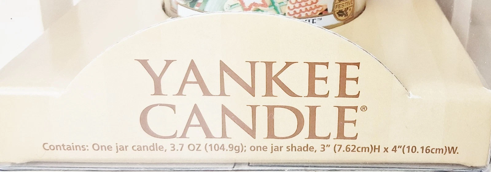 Yankee Christmas Cookie 3.7 oz Candle & Jar Shade 3" Gingerbread Holiday In Pack image 2