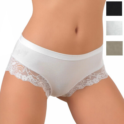 6 Sexy Slip Mutandine Bordo Merletto Pizzo Trasparente Donna Jadea Bianco Nero 