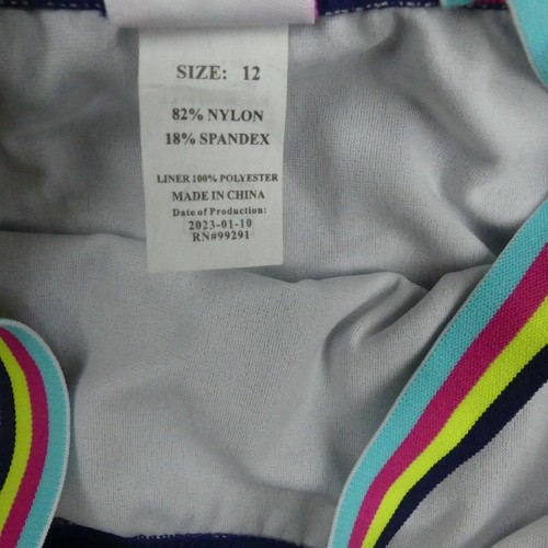 Kanu Surf Swimsuit Girls 12 Navy Blue One Piece Swimwear 7564 - Picture 4 of 13