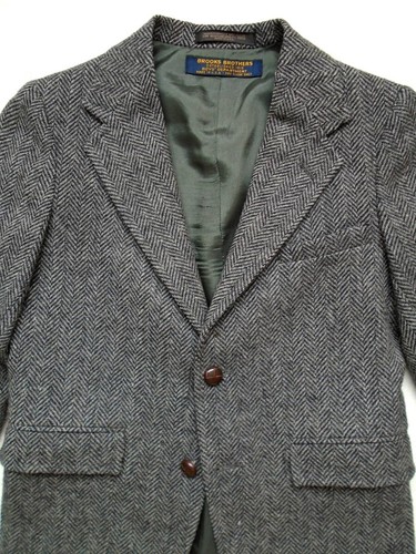 Vintage 80s Brooks Brothers Boys Department Wool Herringbone Blazer - Picture 4 of 10
