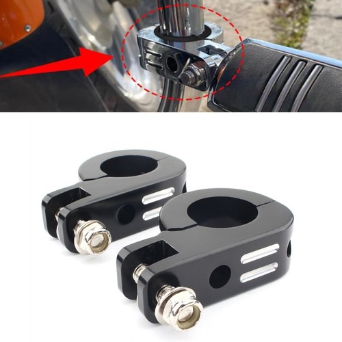 Paire De Repose-pieds De Moto Avec Pince De Fixation Pour Barre De Protection De Moteur De 1 Po Noir 95063224