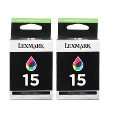 Set of 2 Lexmark 15 Color Ink Cartridges Genuine for Z2300, X2670, X2600