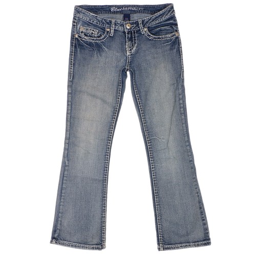 D9 slick Jeans Womens size 28 (30) bootcut Blue stretch white