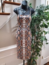 Pretty Little Thing Beige Snake Skin Square Neck Sleeveless Strappy Midi Dress 4