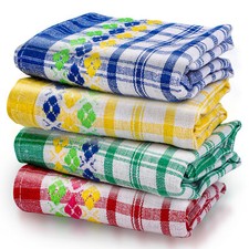 4pcs Kitchen Dish Towels, Highly Absorbent Cotton Kitchen Terry Dishcloths Rags