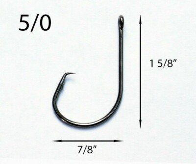 PACK OF 25 Size 5/0 TACKLEWORKS Circle Non Offset Inline Hooks 7381
