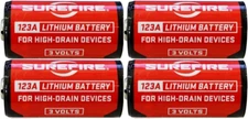 Brand New! SureFire CR123A 123A 3 Volt Lithium Batteries - 4 Pack! EXP 12/2026