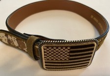 Ariat Kids American Flag Belt Buckle  Digital Camo Strap Aged Bark Boys 20 In