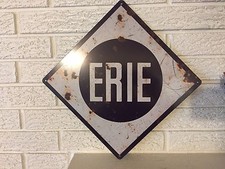Erie RailRoad Aluminum Fallen Flag Train Sign New 12"x 12" Square
