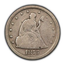 1875-S 20c Twenty Cent Piece - VG/Fine - SKU-Y6046