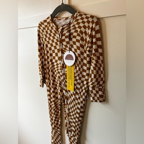 Brixton Phoenix NWT Baby Wavy Checkered Bamboo Zipper Romper Size 6-12 Months - Picture 7 of 14