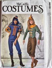 MCCALLS PATTERN 8186 OZ MONKEY SCARECROW COSTUMES MISS SIZES 6 8 10 12  14 UNCUT