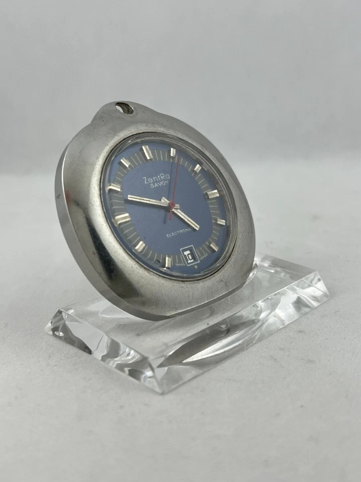 Raro Reloj Bolsillo Frackuhr Zentra Savoy Electrónico, Funciona Foto 2 de 4