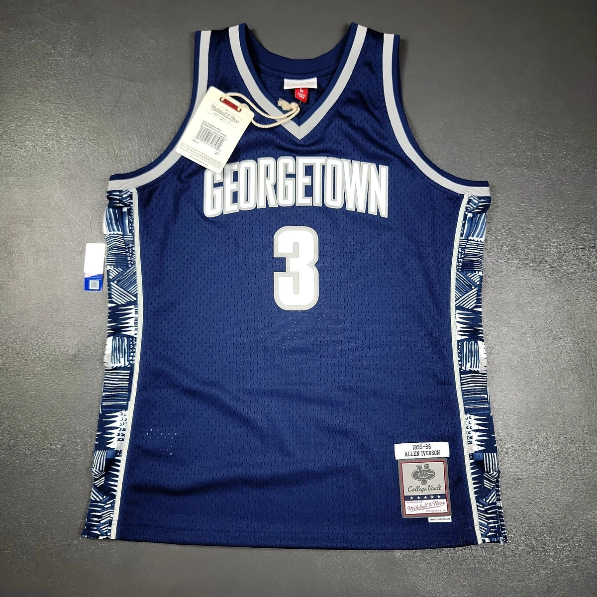 100% Authentic Allen Iverson Mitchell & Ness 95 96 Hoyas Jersey