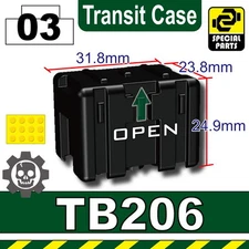 Black TB206 Transit Case toy army compatible with toy brick minifigures 