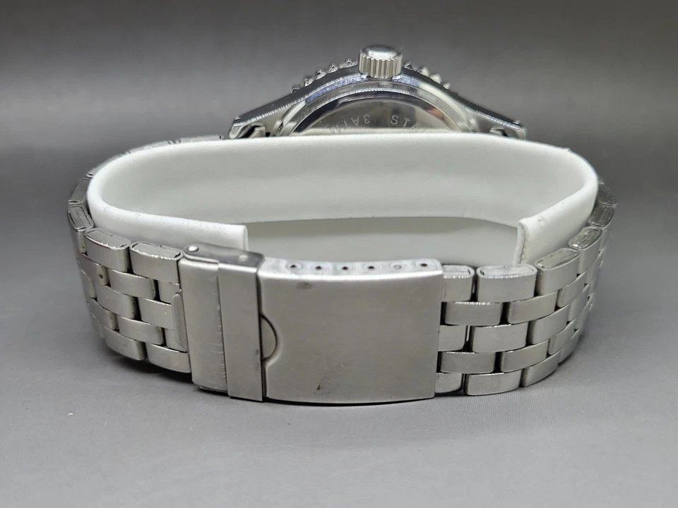 Peugeot Man's 1028SBL Silver Tone Ratchet Blue Sport Bezel Watch Analog Date - Image 4 of 4