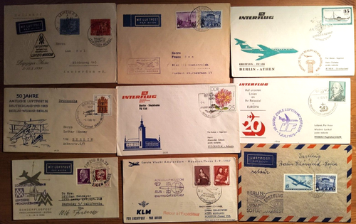 DDR -Sammlung Briefe ,Luftpost ,Erstflug