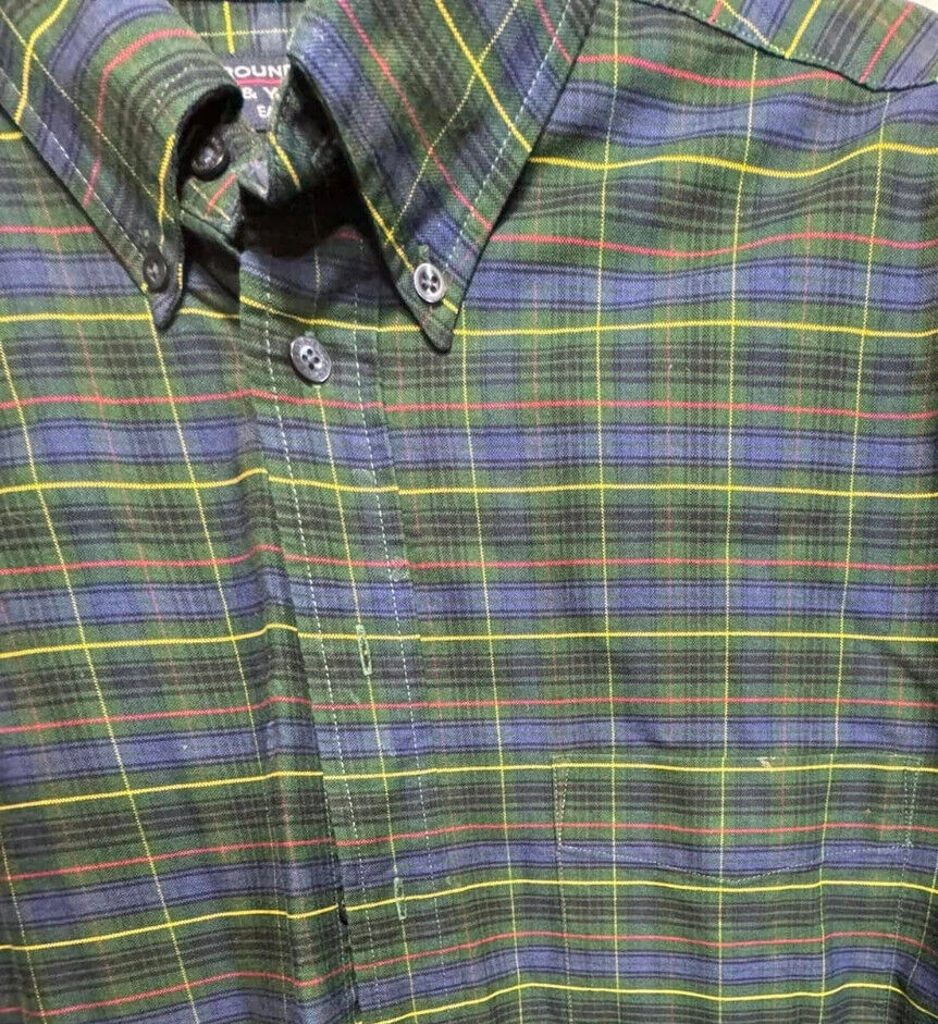 Camisa de manga larga Roundtree & York para hombre ajuste regular - Talla: XL - Color: azul Foto 2 de 4