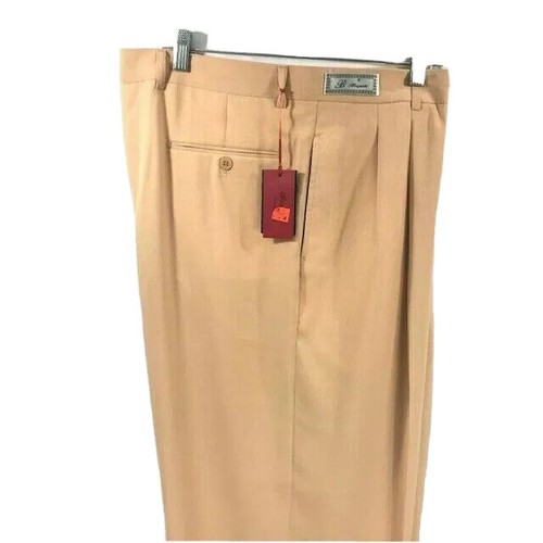 Bergati Men's Dress Pants Peach Pleated 