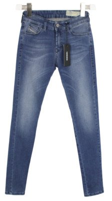 Diesel Slandy Super Slim-Skinny 0681P Stretch Jeans Damen W23/L30 Neu Blau