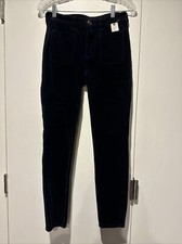 Anthropologie Pilcro High-Rise Skinny Corduroy Pants Navy Blue