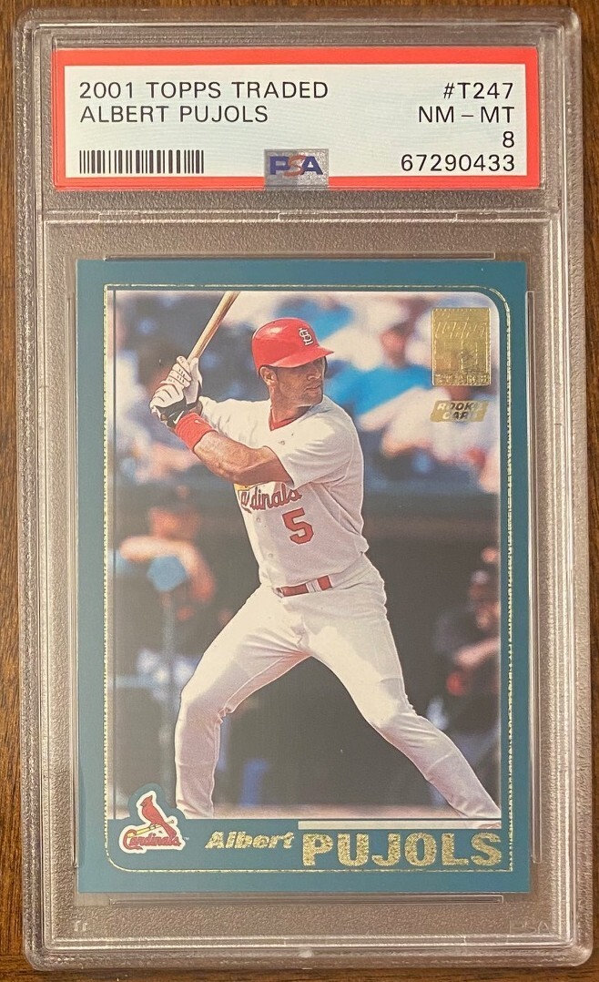 2001 TOPPS TRADED - #T247 - ALBERT PUJOLS - Rookie RC - PSA 8 