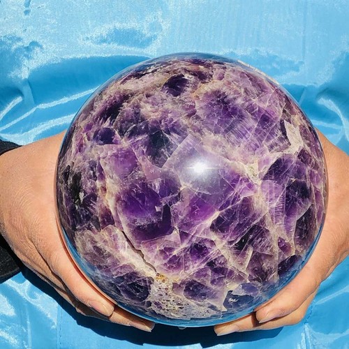10.2LB Top Natural dreamy amethyst Quartz Sphere Quarzt Crystal Ball reiki heal - Picture 10 of 19
