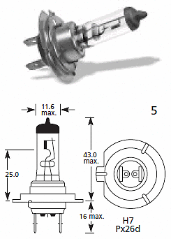 2 lampadine alogene per fari Lucas LLB775 H7 24V HGV PX26d 70w camion commerciale - Foto 4 di 4