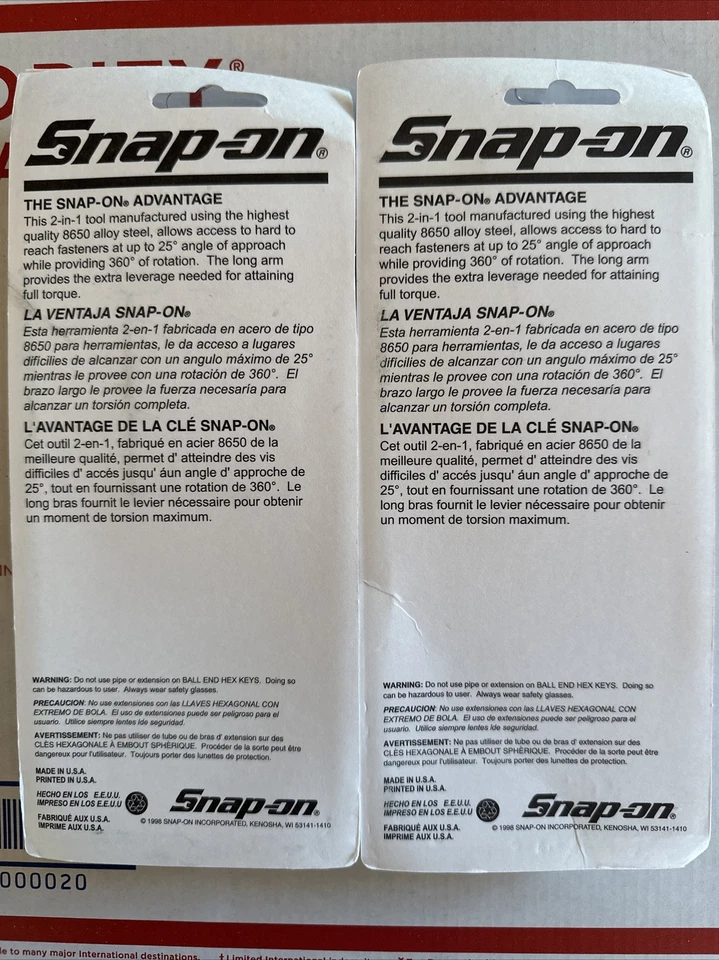 Snap-on Hex Wrench Sets. Fractional And Metric. Ball End. - Image 2 of 4