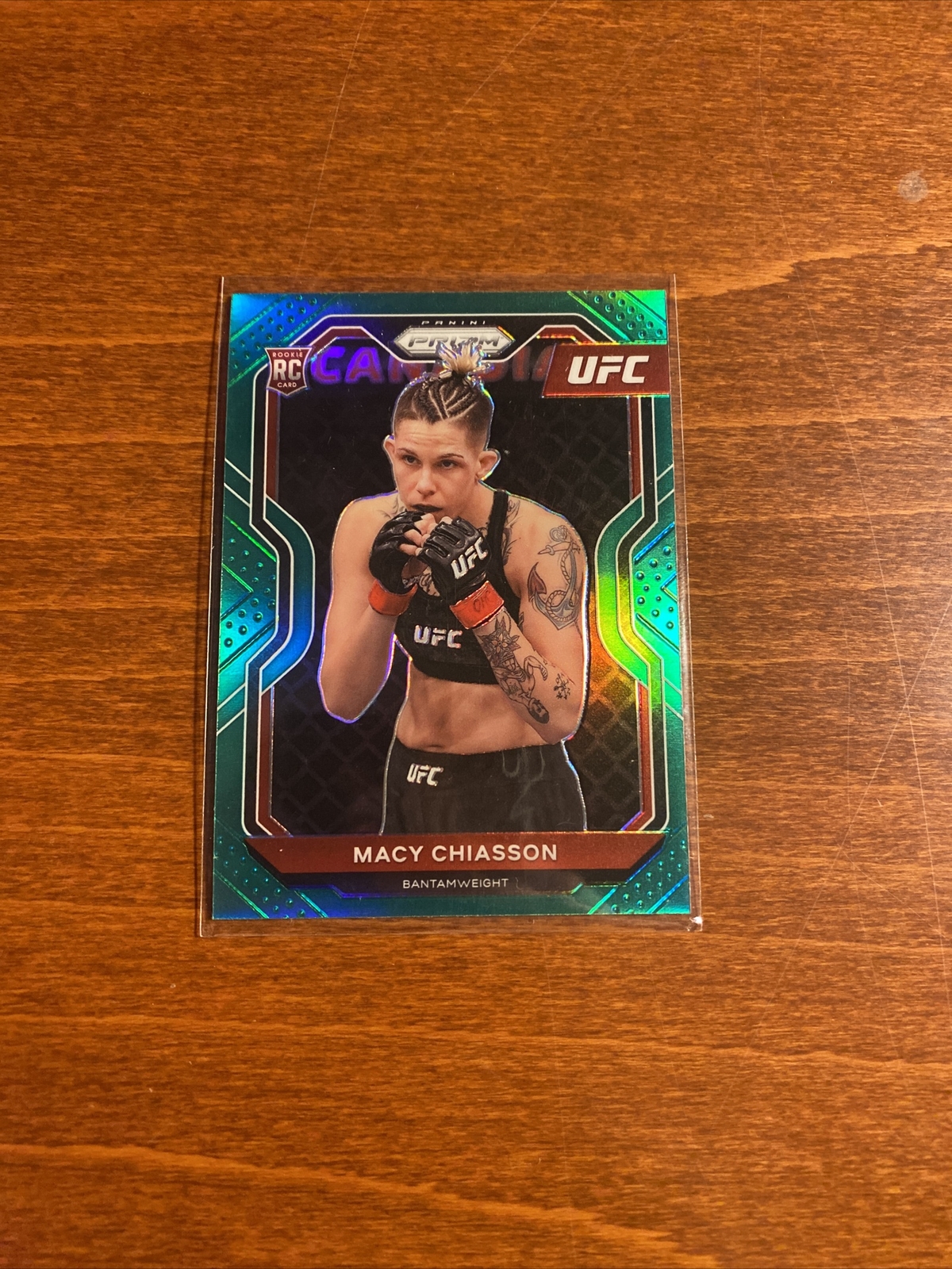 Macy Chiasson 2021 Panini Prizm UFC Green Prizm Rookie RC 37 Bantamweight CA9