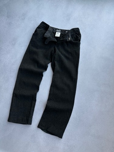 VTG Dolce&Gabbana Woman Wool Black Straight Pants - Picture 2 of 12