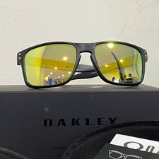 Oakley Holbrook Style Black Frame Gold Mirror Polarized Lens UV400