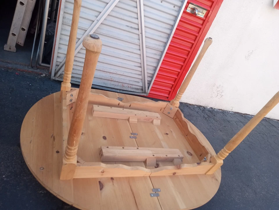 Mesa de madera Mastercraft 1970 (nueva) sin terminar con dos hojas de 12" 55" a 79" L43" W30" H Foto 4 de 4