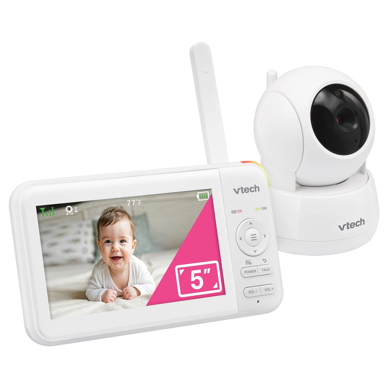 VTech 924W Non-WiFi Video Baby Monitor 5 Screen Pan-Tilt-Zoom  17Hr Battery
