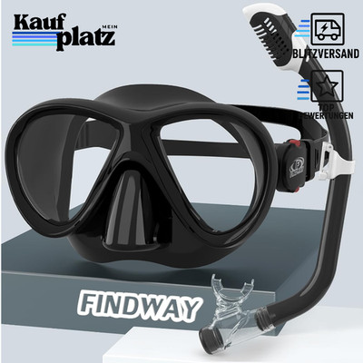 Taucherbrille Kinder 180° Panorama Silikonband Anti-Leck für 3-14 Jahre Jungen