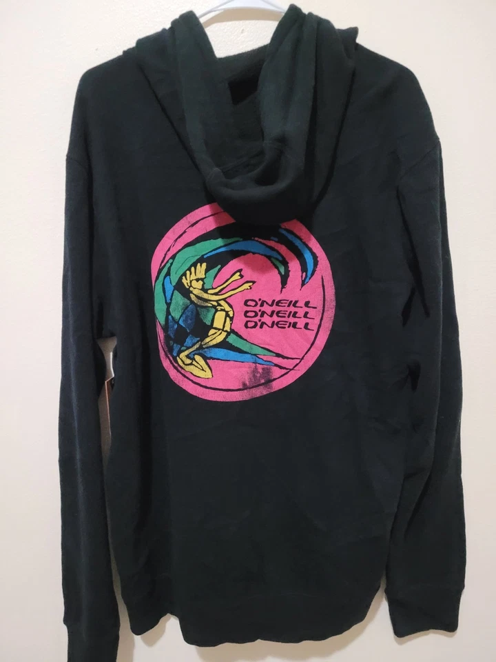Novo O'neill Suéter Masculino Og Cult Jaqueta com Capuz Zíper Surf Skate MD Preto - Imagem 2 de 2
