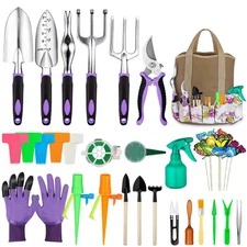 83 Piece Garden Tools Set with Succulent Tools Heavy Duty Aluminum Gardening Acc