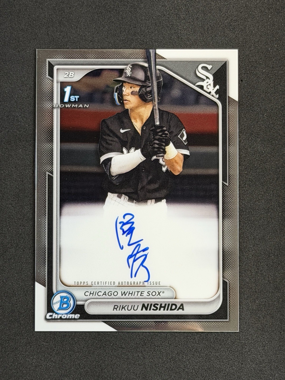 2024 Bowman Chrome Rikuu Nishida 1st Bowman Auto #CPA-RN White Sox Kanji