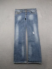 VTG Y2K VIGOSS Women's Blue Denim Bootcut Fit Jeans Tag Size 11/31 Flaps Read